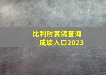 比利时赛鸽查询成绩入口2023