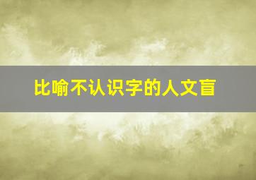 比喻不认识字的人文盲