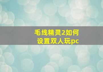 毛线精灵2如何设置双人玩pc