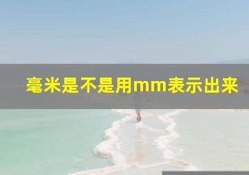 毫米是不是用mm表示出来