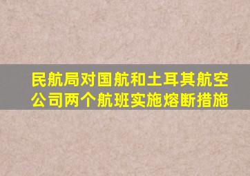 民航局对国航和土耳其航空公司两个航班实施熔断措施