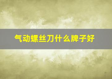 气动螺丝刀什么牌子好