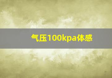 气压100kpa体感