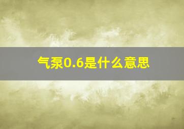 气泵0.6是什么意思