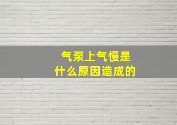 气泵上气慢是什么原因造成的