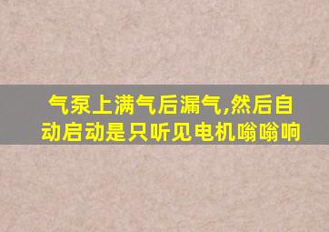 气泵上满气后漏气,然后自动启动是只听见电机嗡嗡响