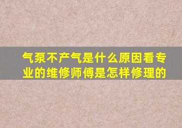 气泵不产气是什么原因看专业的维修师傅是怎样修理的