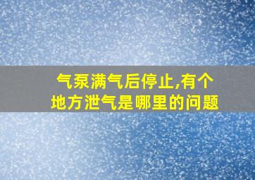 气泵满气后停止,有个地方泄气是哪里的问题