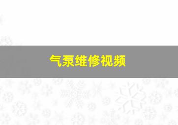 气泵维修视频