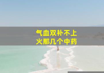 气血双补不上火那几个中药