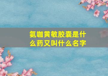 氨咖黄敏胶囊是什么药又叫什么名字