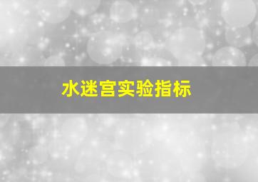 水迷宫实验指标