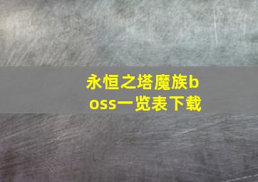 永恒之塔魔族boss一览表下载