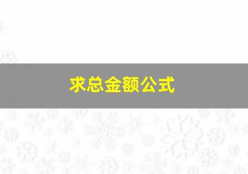 求总金额公式