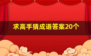 求高手猜成语答案20个