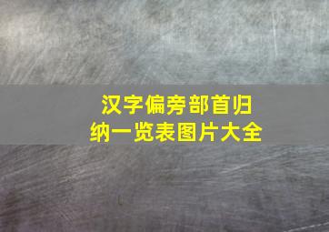 汉字偏旁部首归纳一览表图片大全