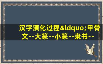 汉字演化过程“甲骨文--大篆--小篆--隶书--楷书”