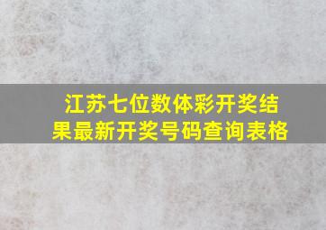 江苏七位数体彩开奖结果最新开奖号码查询表格