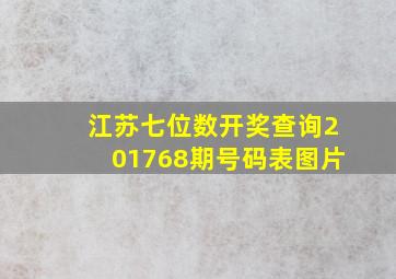 江苏七位数开奖查询201768期号码表图片