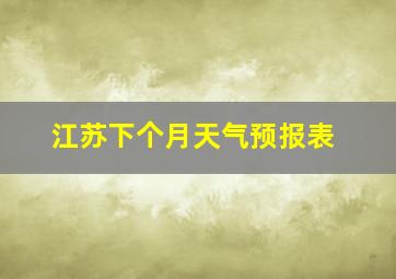 江苏下个月天气预报表