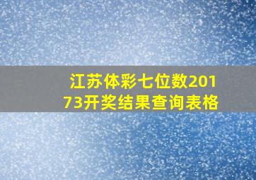 江苏体彩七位数20173开奖结果查询表格