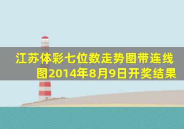 江苏体彩七位数走势图带连线图2014年8月9日开奖结果