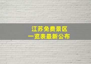 江苏免费景区一览表最新公布