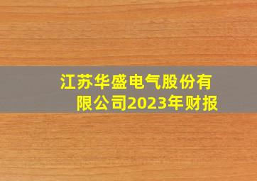 江苏华盛电气股份有限公司2023年财报