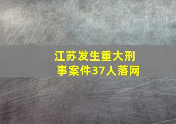 江苏发生重大刑事案件37人落网