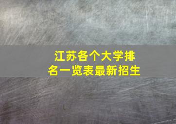 江苏各个大学排名一览表最新招生