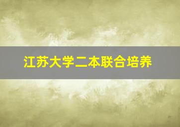 江苏大学二本联合培养