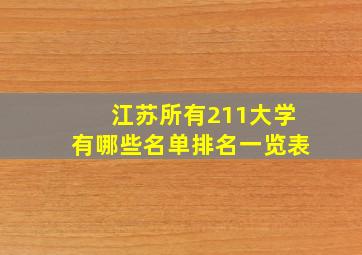 江苏所有211大学有哪些名单排名一览表