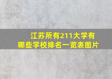 江苏所有211大学有哪些学校排名一览表图片