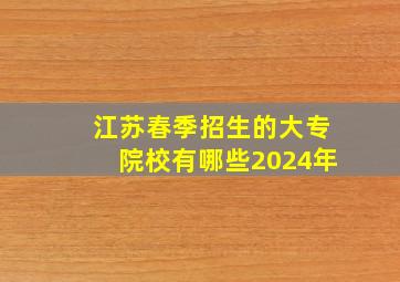 江苏春季招生的大专院校有哪些2024年