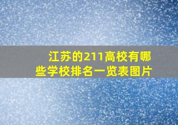 江苏的211高校有哪些学校排名一览表图片