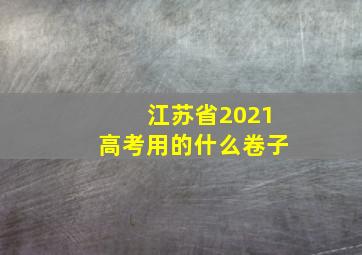 江苏省2021高考用的什么卷子