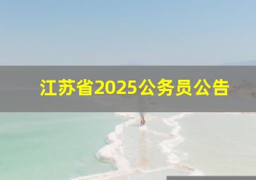 江苏省2025公务员公告