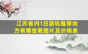 江苏省内1日游玩推荐地方有哪些呢图片及价格表