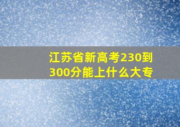 江苏省新高考230到300分能上什么大专