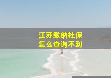 江苏缴纳社保怎么查询不到