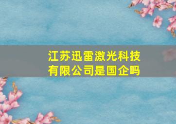 江苏迅雷激光科技有限公司是国企吗