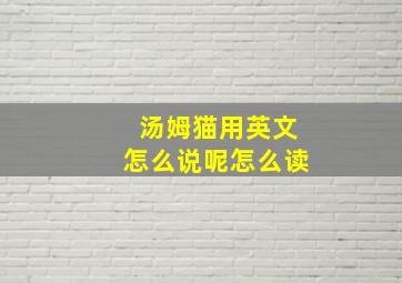 汤姆猫用英文怎么说呢怎么读