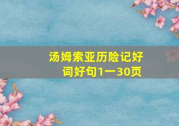 汤姆索亚历险记好词好句1一30页