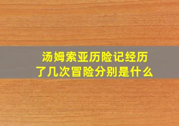 汤姆索亚历险记经历了几次冒险分别是什么