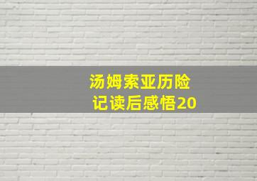 汤姆索亚历险记读后感悟20