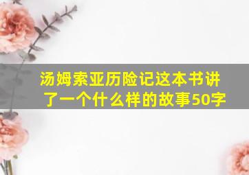 汤姆索亚历险记这本书讲了一个什么样的故事50字