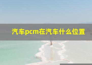 汽车pcm在汽车什么位置