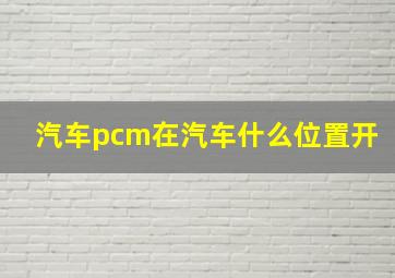 汽车pcm在汽车什么位置开