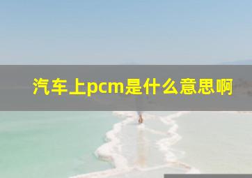 汽车上pcm是什么意思啊