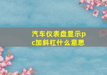 汽车仪表盘显示pc加斜杠什么意思